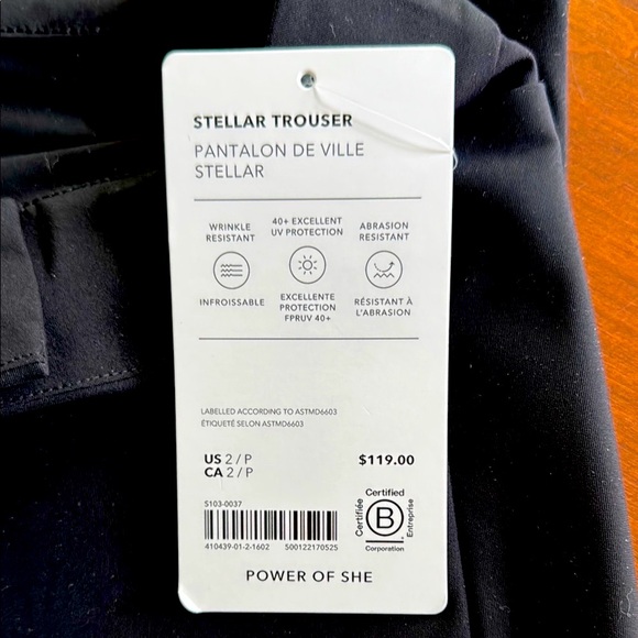 NWT Athleta Black Stellar Trousers size 2P - Picture 2 of 8